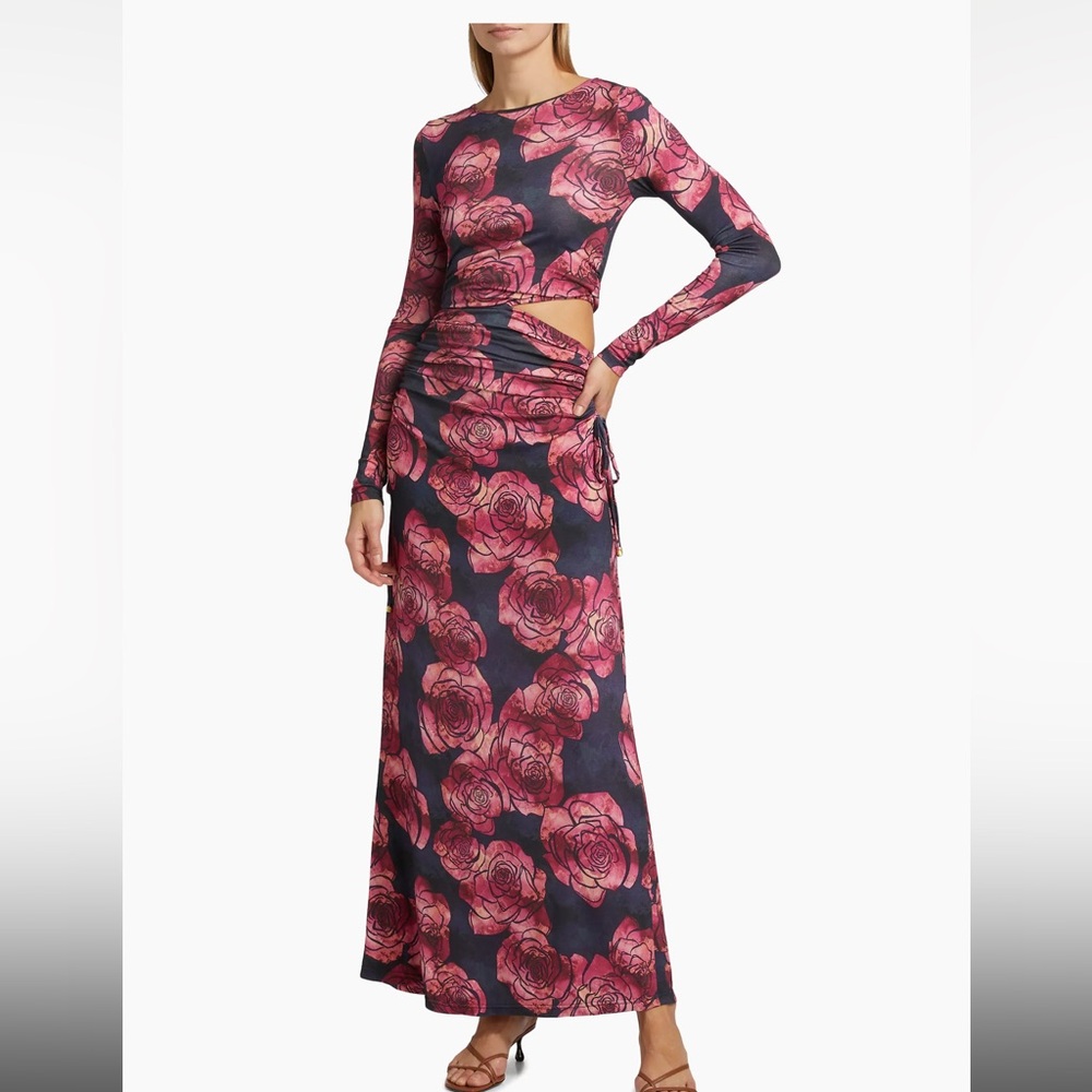 Shia Rose Jersey Floral Maxi Dress